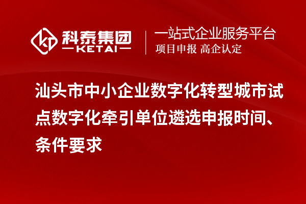 汕頭市中小企業(yè)數(shù)字化轉(zhuǎn)型城市試點數(shù)字化牽引單位遴選申報時間、條件要求