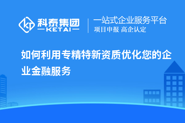 如何利用專精特新資質(zhì)優(yōu)化您的企業(yè)金融服務