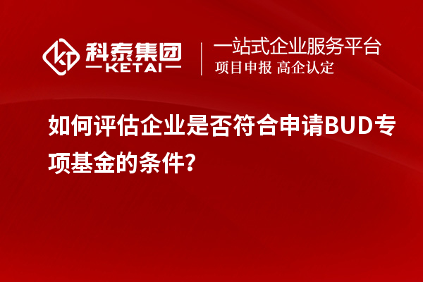 如何評估企業(yè)是否符合申請BUD專項基金的條件？