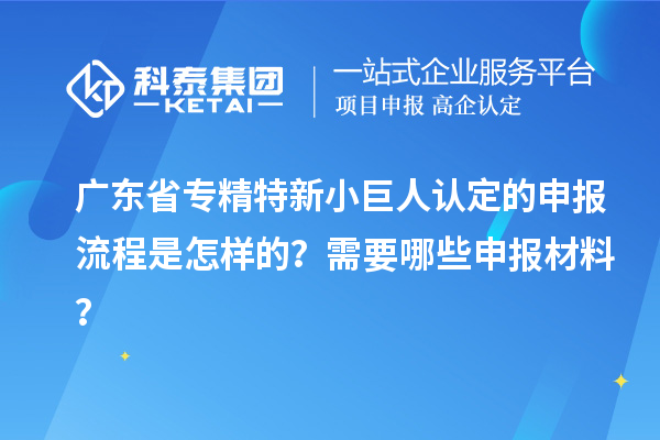 廣東省專精特新小巨人認定的申報流程是怎樣的？需要哪些申報材料？