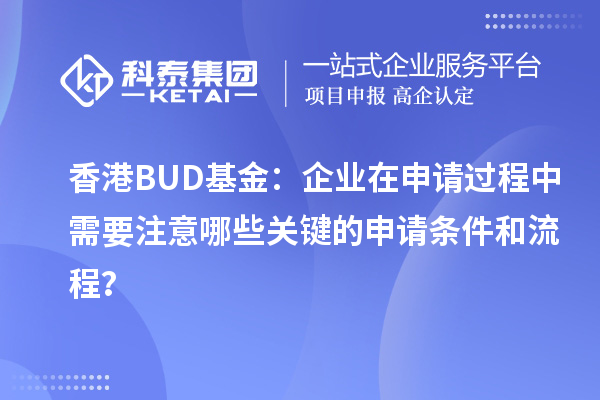 香港BUD基金：企業(yè)在申請(qǐng)過(guò)程中需要注意哪些關(guān)鍵的申請(qǐng)條件和流程？