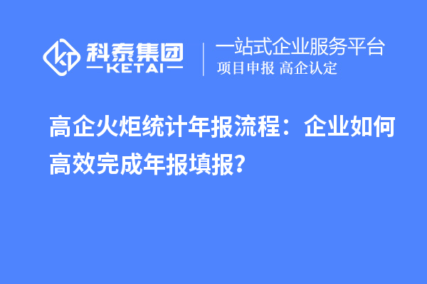 高企火炬統(tǒng)計(jì)年報(bào)流程：企業(yè)如何高效完成年報(bào)填報(bào)？
