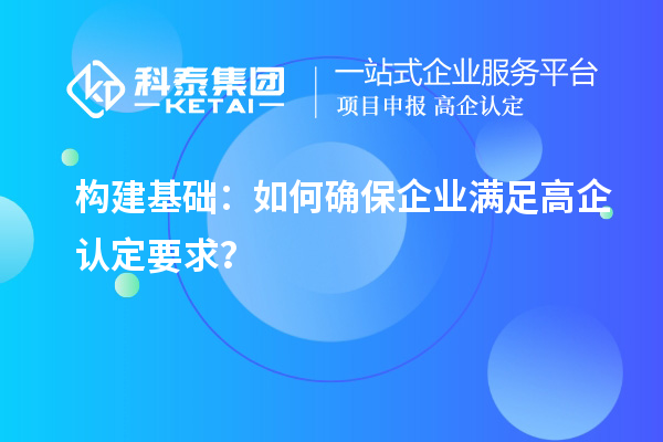 構建基礎：如何確保企業(yè)滿足高企認定要求？