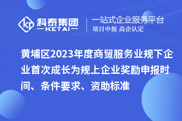 黃埔區(qū)2023年度商貿(mào)服務(wù)業(yè)規(guī)下企業(yè)首次成長為規(guī)上企業(yè)獎勵申報時間、條件要求、資助標(biāo)準(zhǔn)