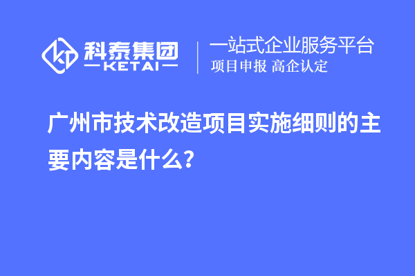 廣州市技術(shù)改造項目實施細(xì)則的主要內(nèi)容是什么？