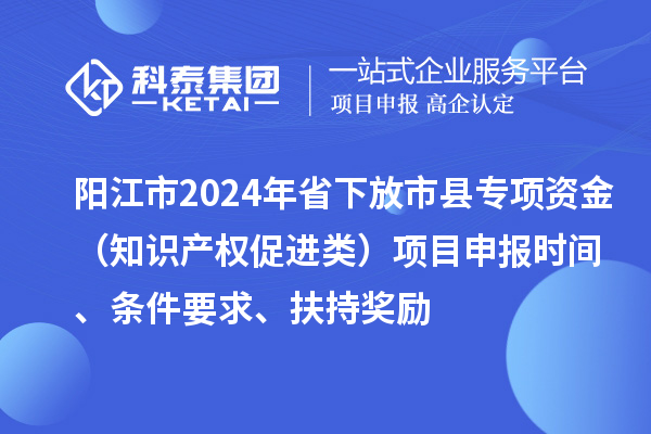 陽(yáng)江市2024年省下放市縣專項(xiàng)資金（知識(shí)產(chǎn)權(quán)促進(jìn)類）項(xiàng)目申報(bào)時(shí)間、條件要求、扶持獎(jiǎng)勵(lì)