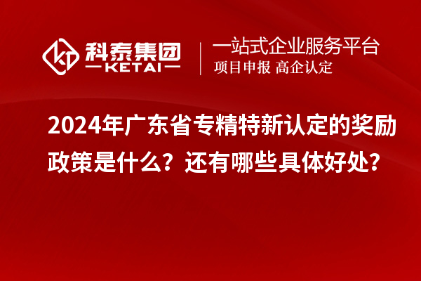 2024年廣東省專精特新認定的獎勵政策是什么？還有哪些具體好處？