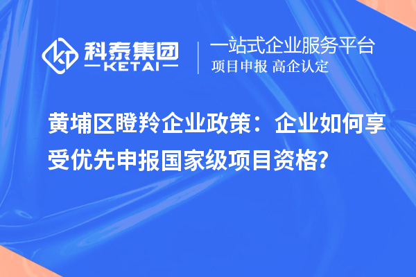 黃埔區(qū)瞪羚企業(yè)政策：企業(yè)如何享受優(yōu)先申報國家級項目資格？
