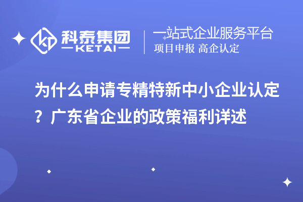 為什么申請專精特新中小企業(yè)認定？廣東省企業(yè)的政策福利詳述