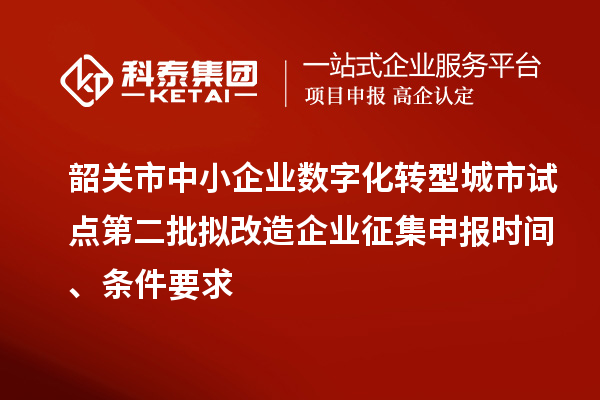 韶關(guān)市中小企業(yè)數(shù)字化轉(zhuǎn)型城市試點(diǎn)第二批擬改造企業(yè)征集申報(bào)時(shí)間、條件要求
