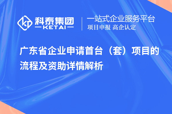 廣東省企業(yè)申請首臺（套）項目的流程及資助詳情解析