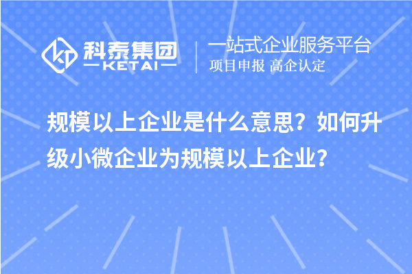 規(guī)模以上企業(yè)是什么意思？如何升級小微企業(yè)為規(guī)模以上企業(yè)？