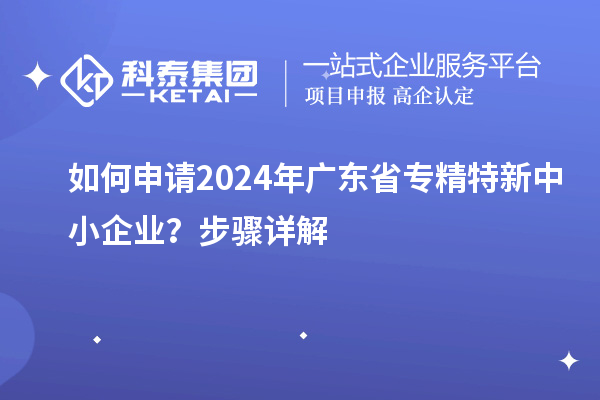 如何申請(qǐng)2024年廣東省專精特新中小企業(yè)？步驟詳解