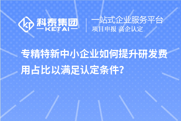 專精特新中小企業(yè)如何提升研發(fā)費(fèi)用占比以滿足認(rèn)定條件？