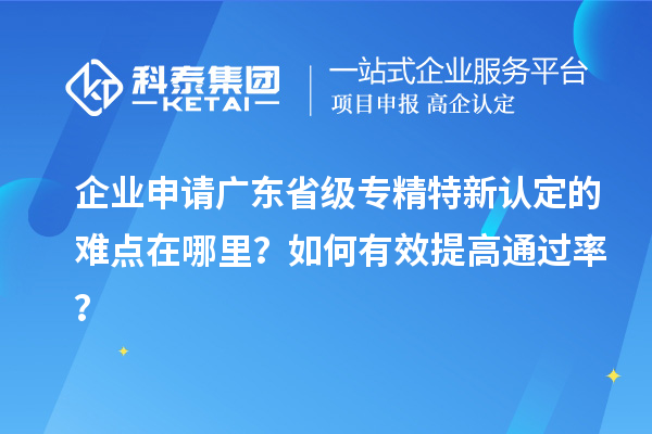 企業(yè)申請(qǐng)廣東省級(jí)專精特新認(rèn)定的難點(diǎn)在哪里？如何有效提高通過(guò)率？