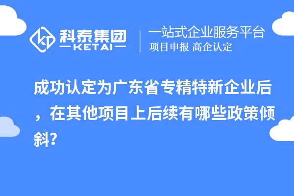 成功認定為廣東省專精特新企業(yè)后，在其他項目上后續(xù)有哪些政策傾斜？