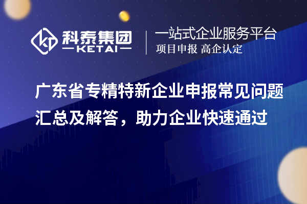 廣東省專精特新企業(yè)申報常見問題匯總及解答，助力企業(yè)快速通過