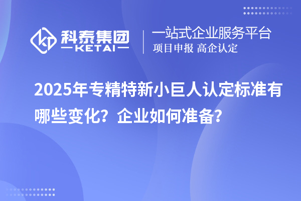 2025年專精特新小巨人認定標準有哪些變化？企業(yè)如何準備？