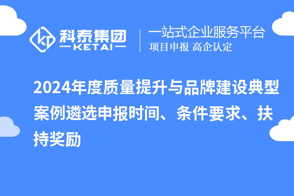 2024年度質(zhì)量提升與品牌建設(shè)典型案例遴選申報(bào)時(shí)間、條件要求、扶持獎(jiǎng)勵(lì)