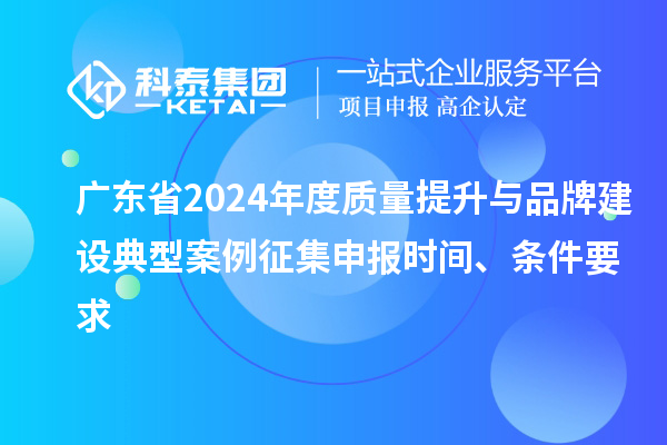 廣東省2024年度質(zhì)量提升與品牌建設(shè)典型案例征集申報(bào)時(shí)間、條件要求