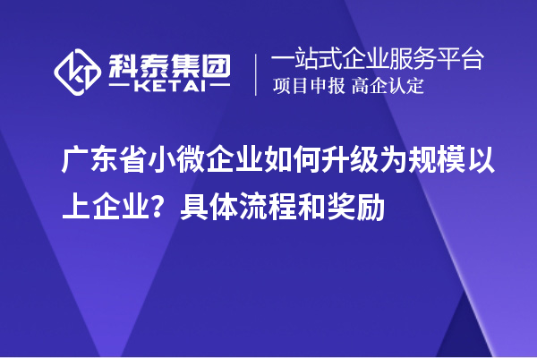 廣東省小微企業(yè)如何升級為規(guī)模以上企業(yè)？具體流程和獎勵