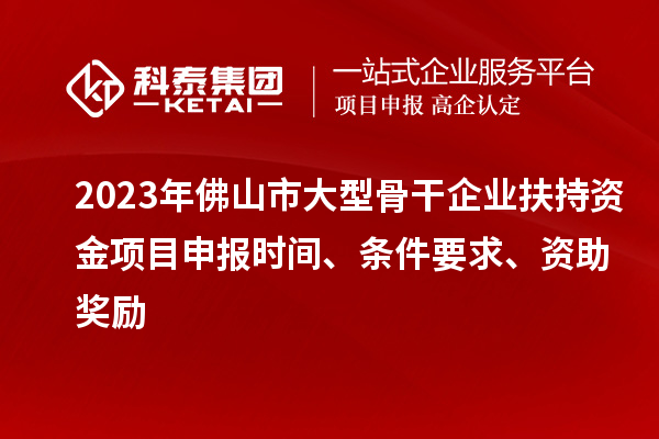 2023年佛山市大型骨干企業(yè)扶持資金項(xiàng)目申報(bào)時(shí)間、條件要求、資助獎(jiǎng)勵(lì)