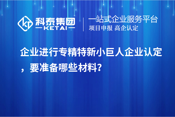 企業(yè)進行專精特新小巨人企業(yè)認定，要準備哪些材料？