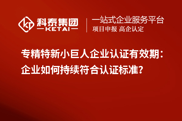 專精特新小巨人企業(yè)認(rèn)證有效期：企業(yè)如何持續(xù)符合認(rèn)證標(biāo)準(zhǔn)？