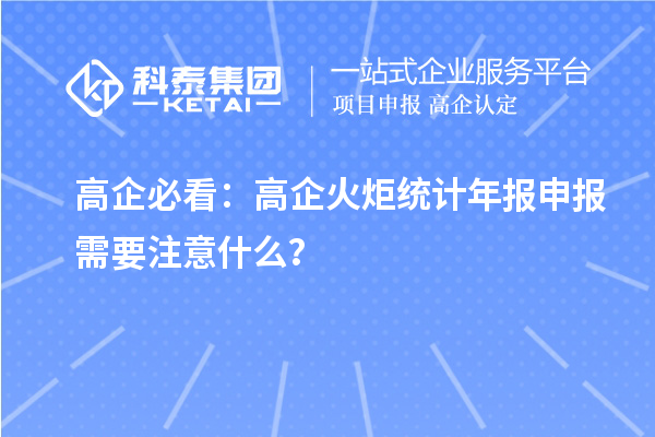 高企必看：高企火炬統(tǒng)計年報申報需要注意什么？