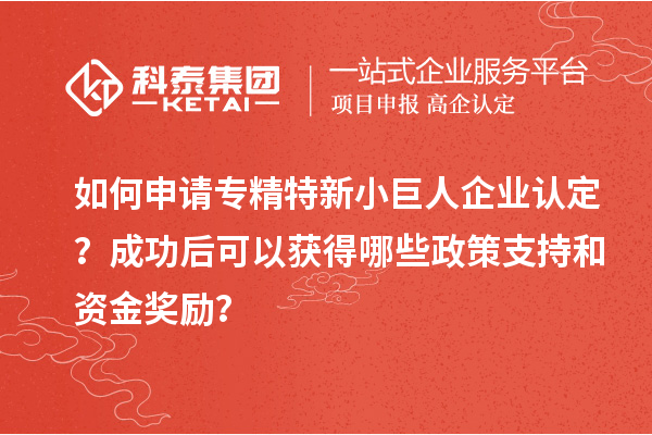 如何申請(qǐng)專(zhuān)精特新小巨人企業(yè)認(rèn)定？成功后可以獲得哪些政策支持和資金獎(jiǎng)勵(lì)？