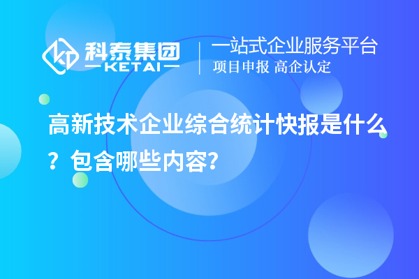 高新技術(shù)企業(yè)綜合統(tǒng)計(jì)快報(bào)是什么？包含哪些內(nèi)容？