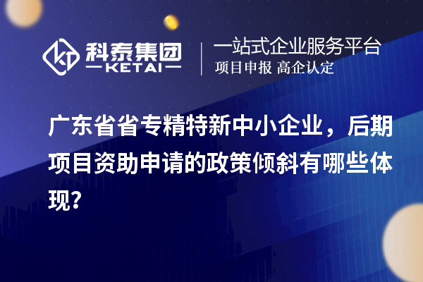 廣東省省專(zhuān)精特新中小企業(yè)，后期項(xiàng)目資助申請(qǐng)的政策傾斜有哪些體現(xiàn)？