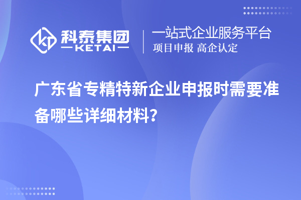 廣東省專(zhuān)精特新企業(yè)申報(bào)時(shí)需要準(zhǔn)備哪些詳細(xì)材料？