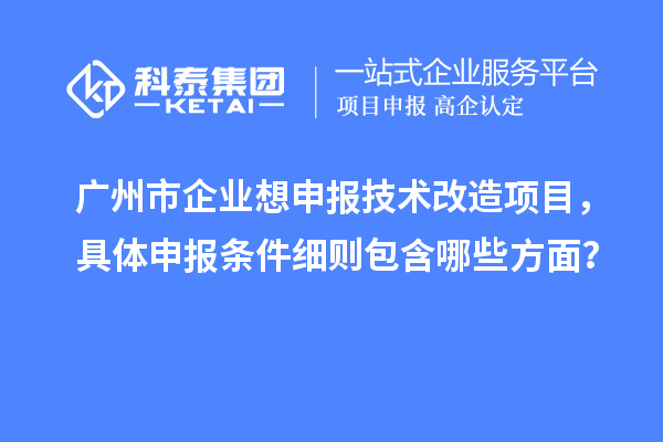 廣州市企業(yè)想申報(bào)技術(shù)改造項(xiàng)目，具體申報(bào)條件細(xì)則包含哪些方面？