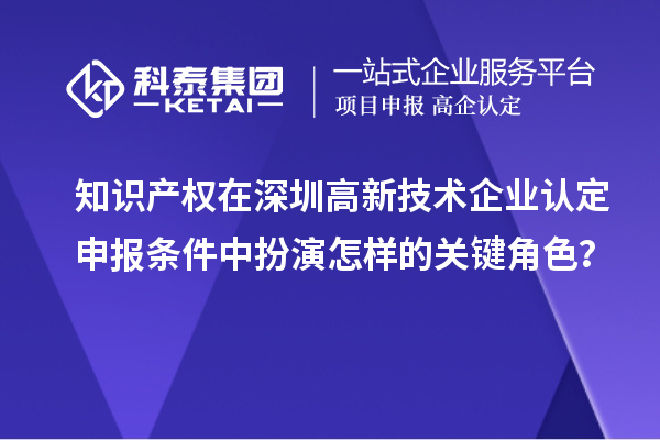 知識產(chǎn)權在深圳高新技術企業(yè)認定申報條件中扮演怎樣的關鍵角色？