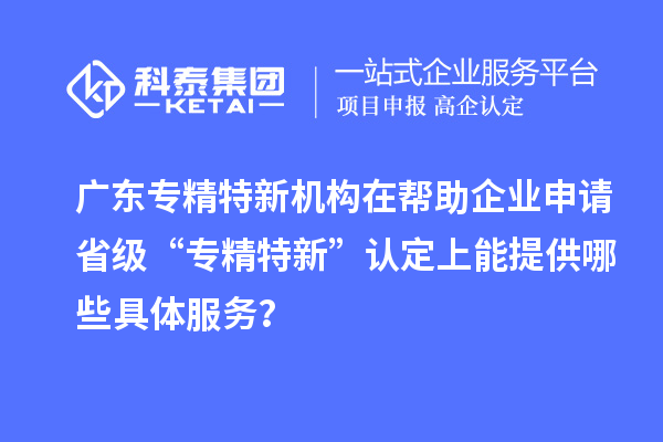 廣東專精特新機(jī)構(gòu)在幫助企業(yè)申請省級 “專精特新” 認(rèn)定上能提供哪些具體服務(wù)？