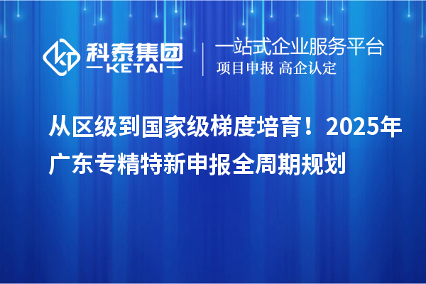 從區(qū)級(jí)到國(guó)家級(jí)梯度培育！2025年廣東專精特新申報(bào)全周期規(guī)劃