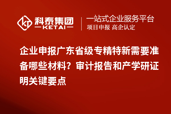 企業(yè)申報廣東省級專精特新需要準備哪些材料？審計報告和產(chǎn)學(xué)研證明關(guān)鍵要點