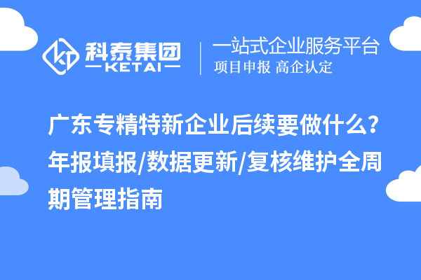 廣東專精特新企業(yè)后續(xù)要做什么？年報填報/數(shù)據(jù)更新/復核維護全周期管理指南